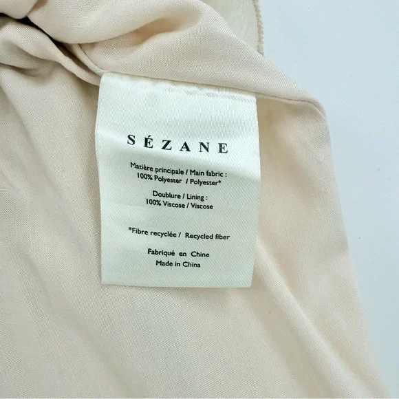 Sezane Pleated Crepe Dino Midi Skirt in Ecru Mini Black Polka Dot Size 42 US 10 - Picture 5 of 10